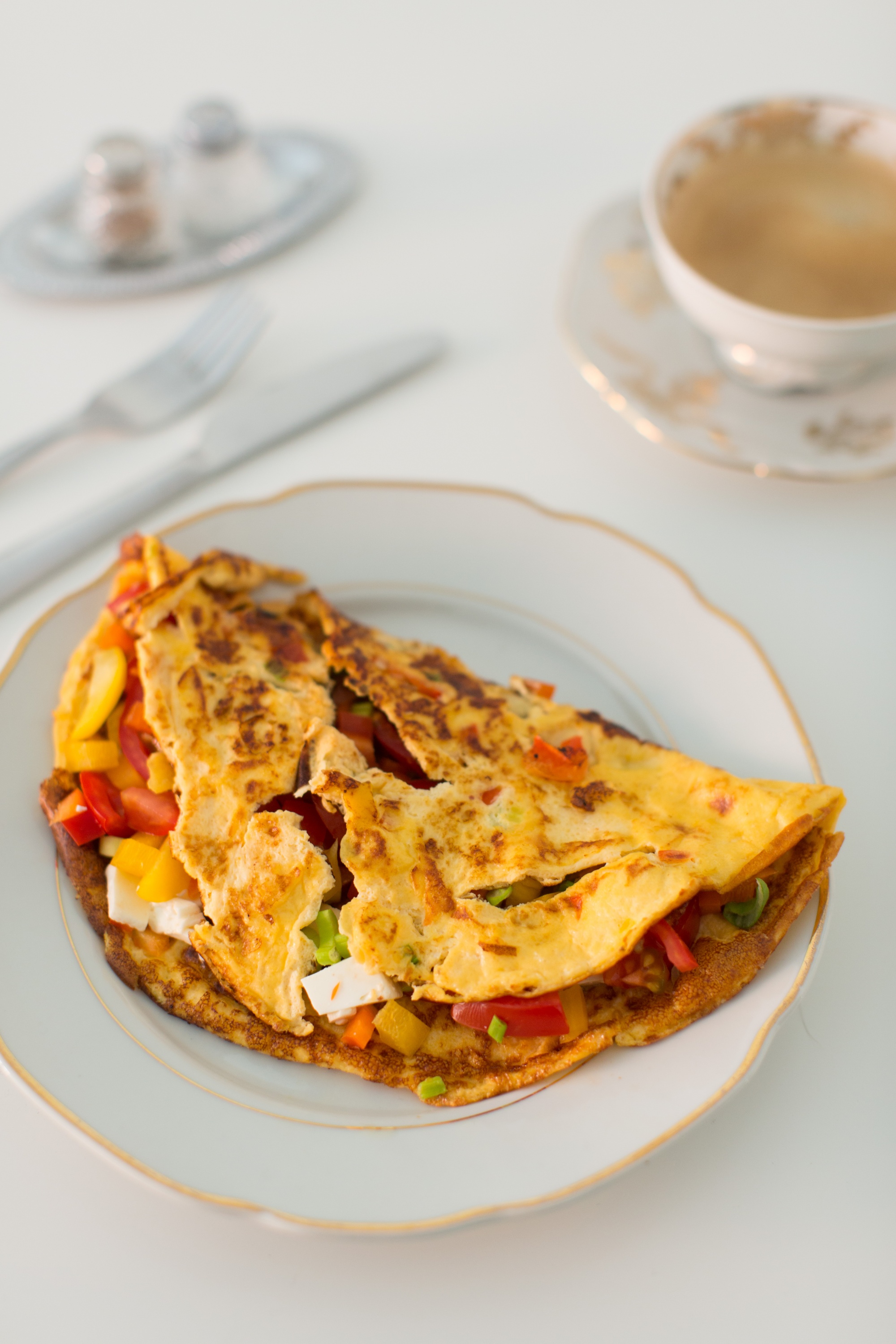 Vegetables &amp; Feta Omelette